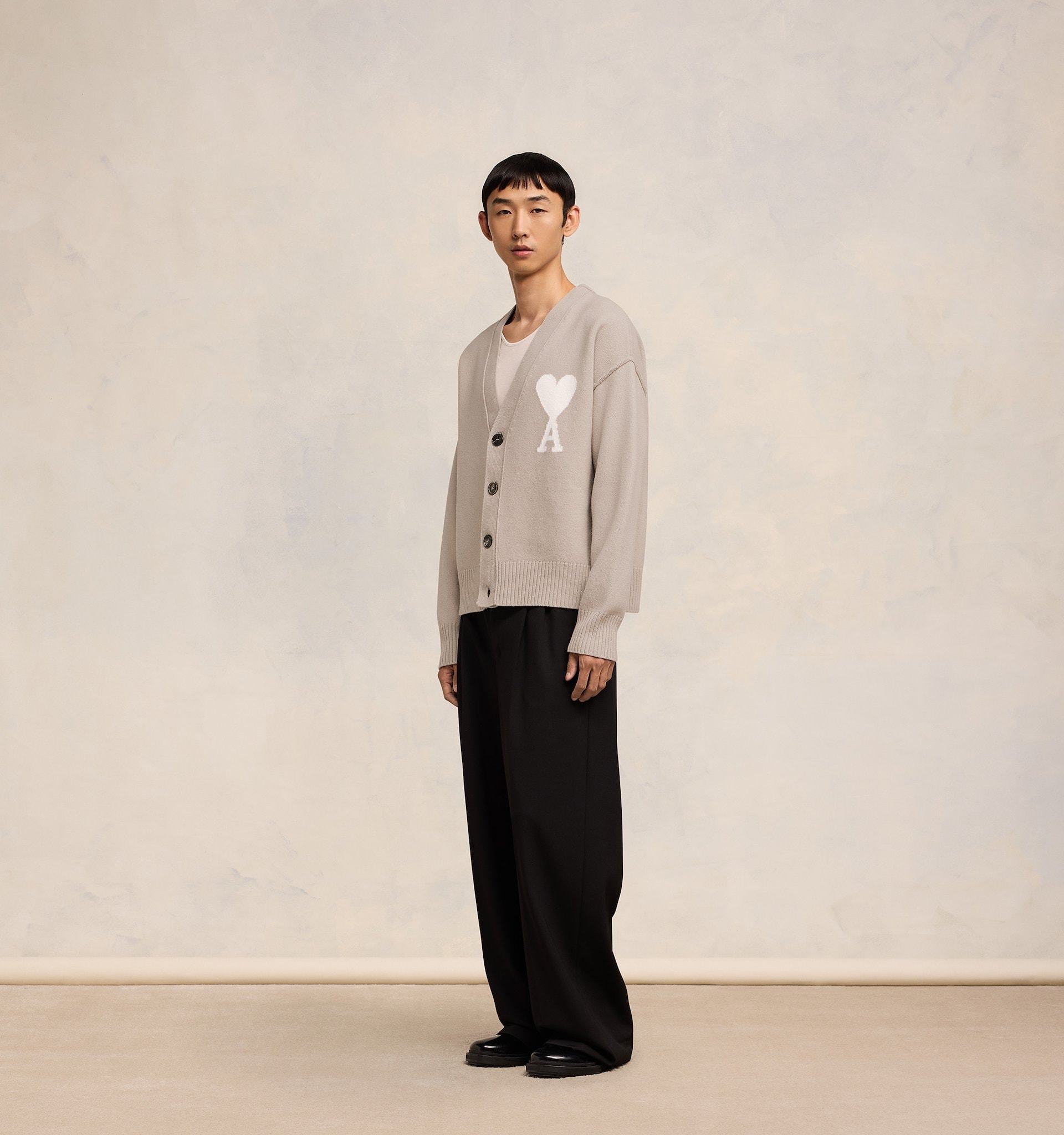 Ami Alexandre Mattiussi Off White Adc Cardigan In Nude
