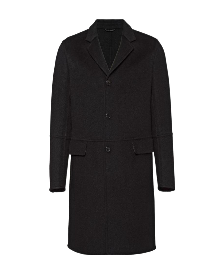 Prada Wool And Angora Coat In Black