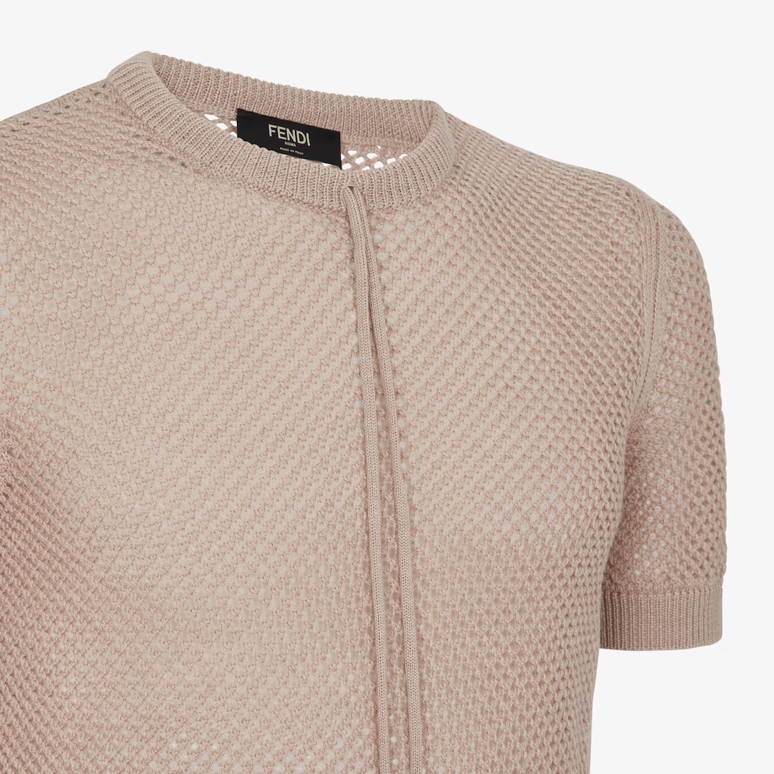Fendi Wool Mesh Jumper In Nude
