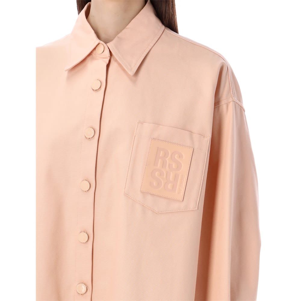 RAF SIMONS LOGO-PATCH OVERSIZED SHIRT