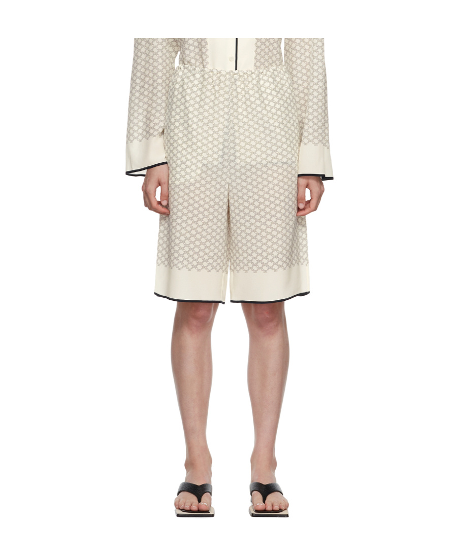 Low Classic Monogram-pattern Knee-length Shorts In Nude