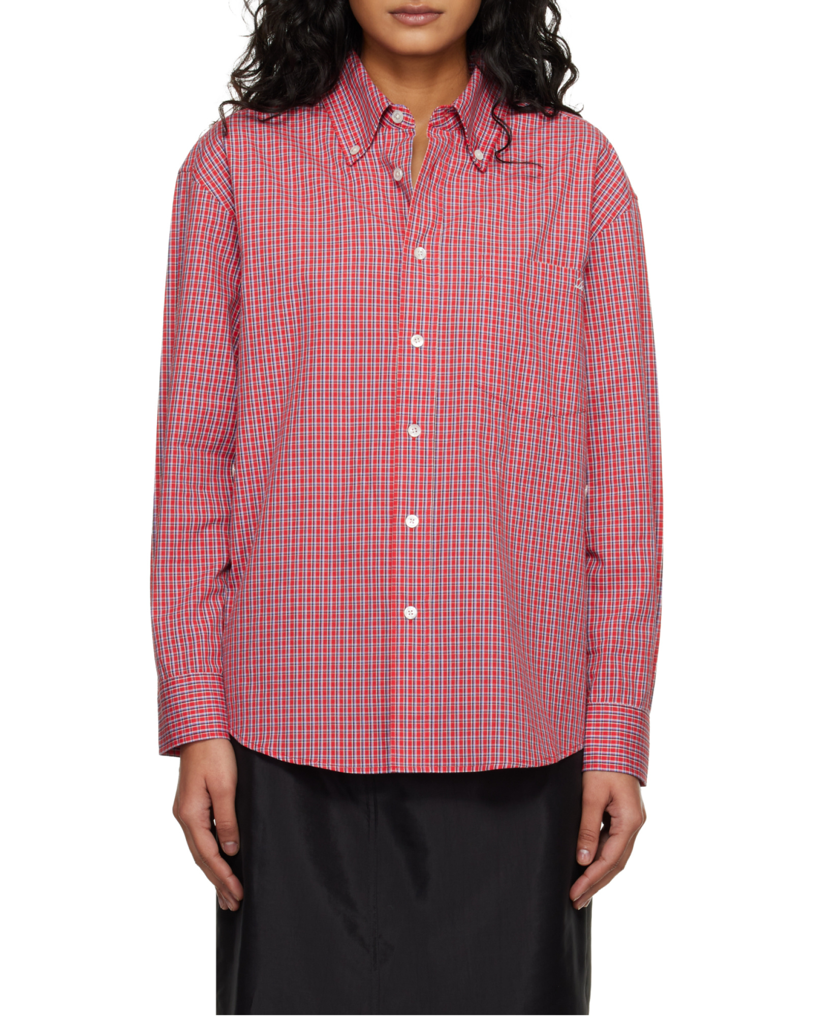 Dunst Checked-pattern Button-fastening Shirt In Pink