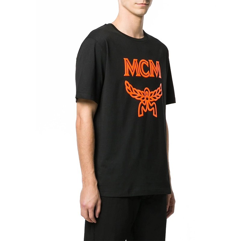 Mcm Letter Printed Pattern T-shirt In Black