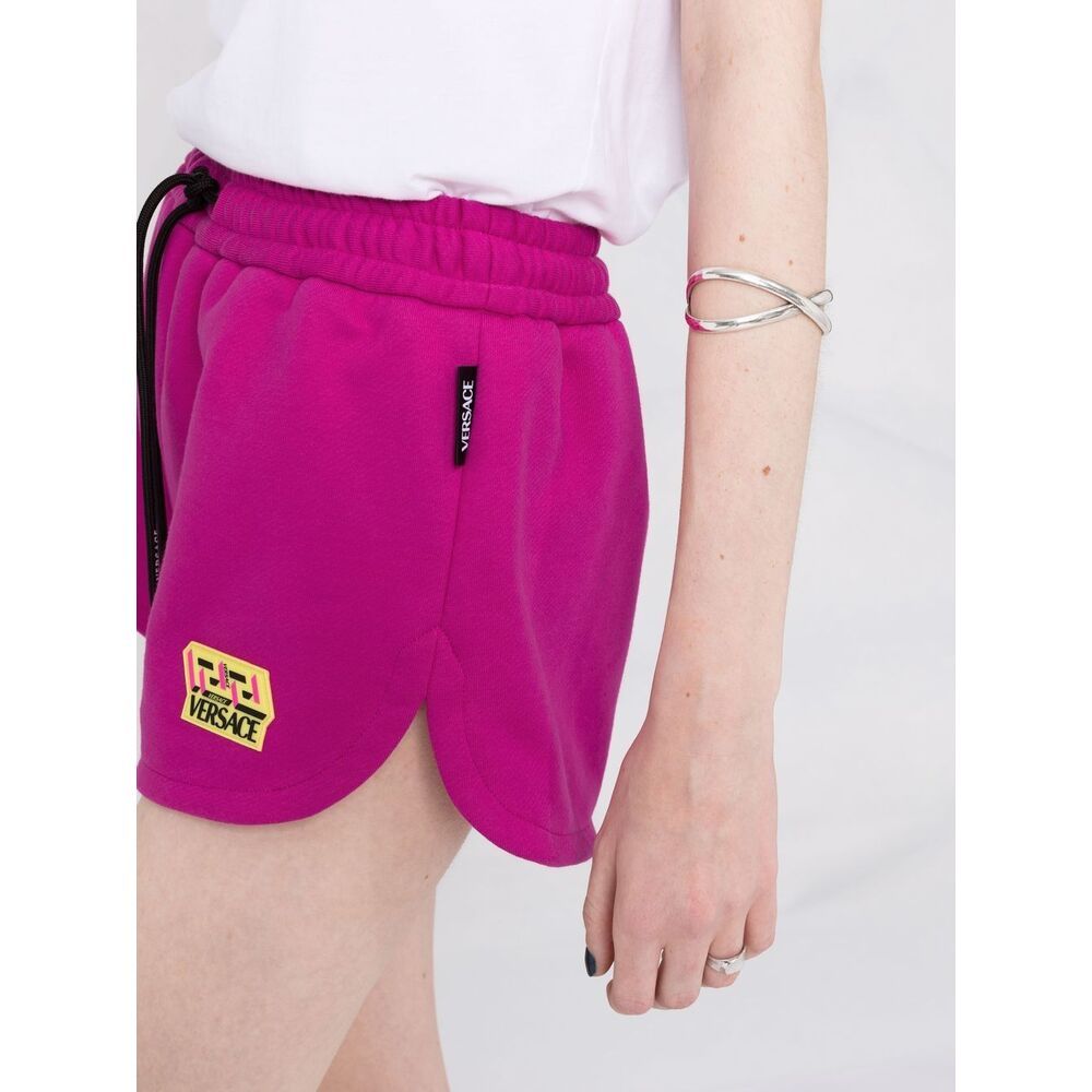 Versace Drawstring Casual Shorts In Pink