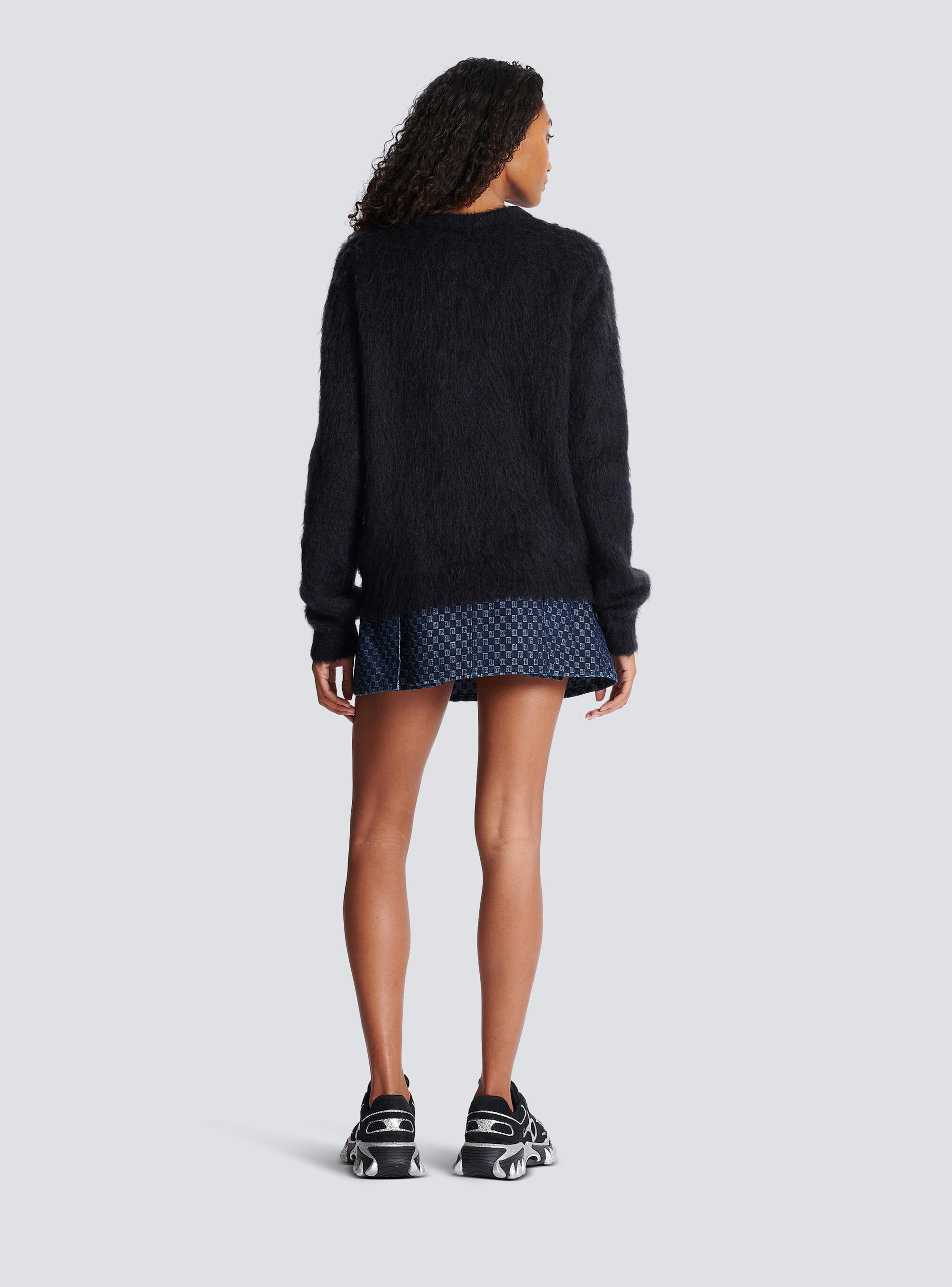 Balmain Black Mohair Sweatshirt In Black