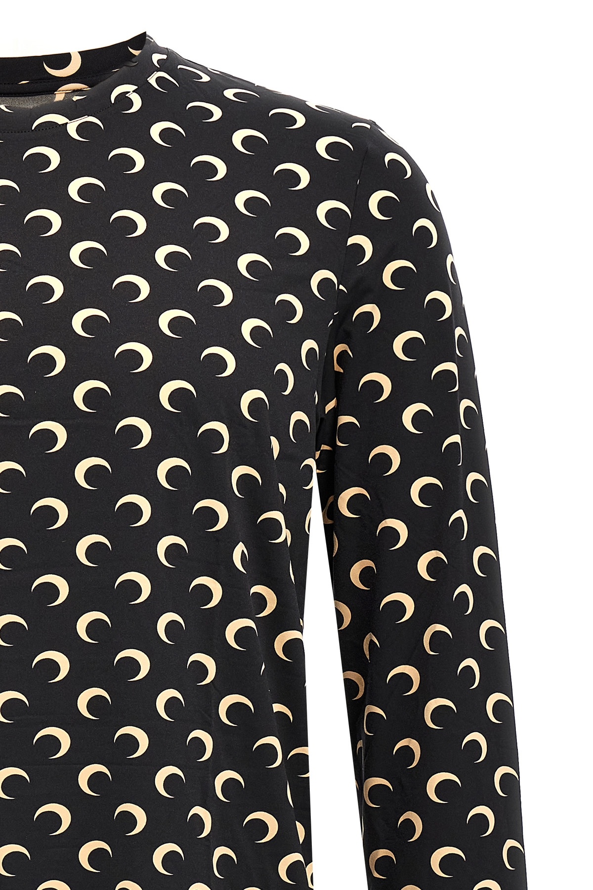 Shop Marine Serre Moon Printed Long-sleeved T-shirt In Black