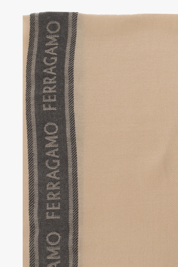 Ferragamo Salvatore Color Blocked Scarf In Nude