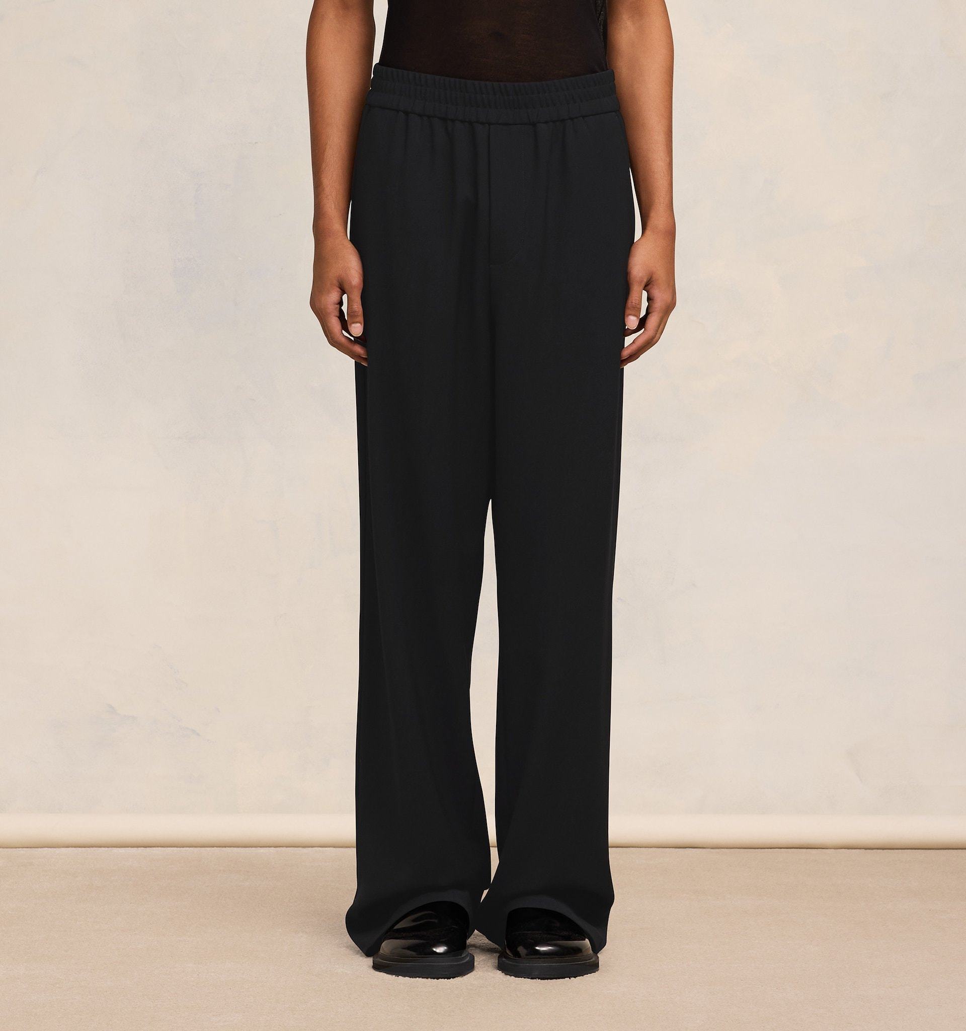 AMI ALEXANDRE MATTIUSSI AMI PARIS AMI DE COEUR RUCHED DETAIL WIDE LEG TROUSERS