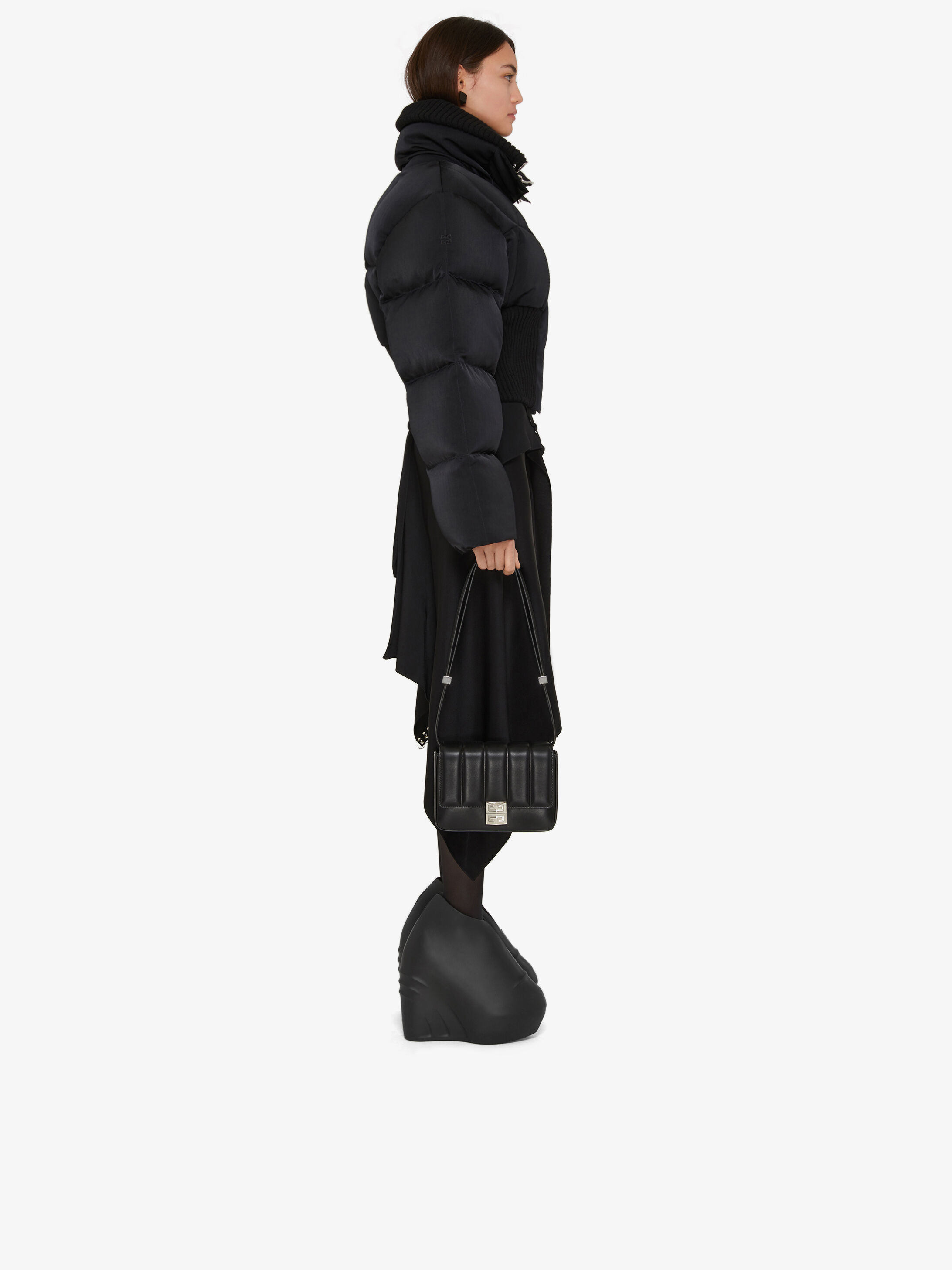Givenchy Oversize Ribbed-trim Puffer Jacket In Black