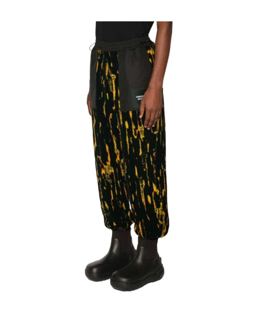 Ambush Textured Fabric Drawstring Pants With Contrast Panels In Black