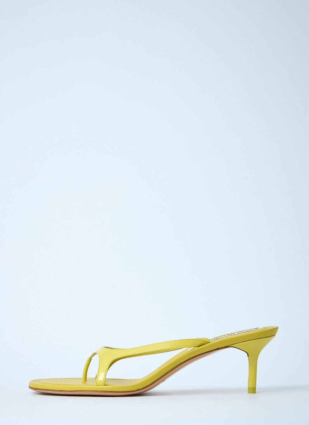 Acne Studios 60mm Heeled Leather Thong Sandals In Yellow
