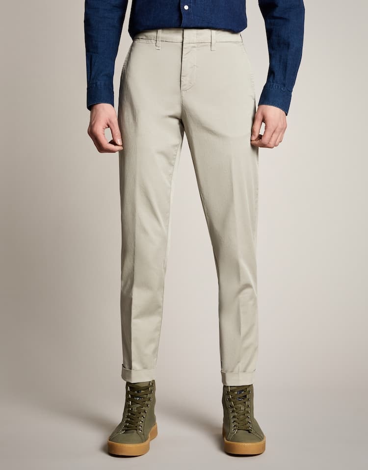 Fay Straight-leg Cotton Chinos In Nude
