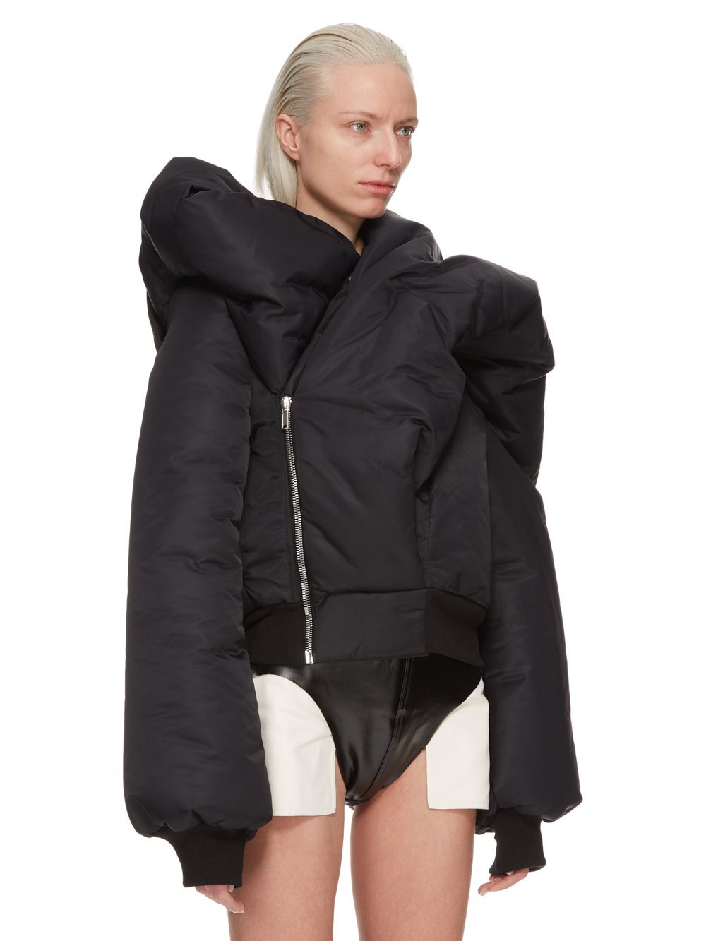 Rick Owens Doll Padded Bomber Jacket In Black