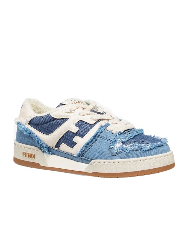 Shop Fendi Blue Denim Low-tops