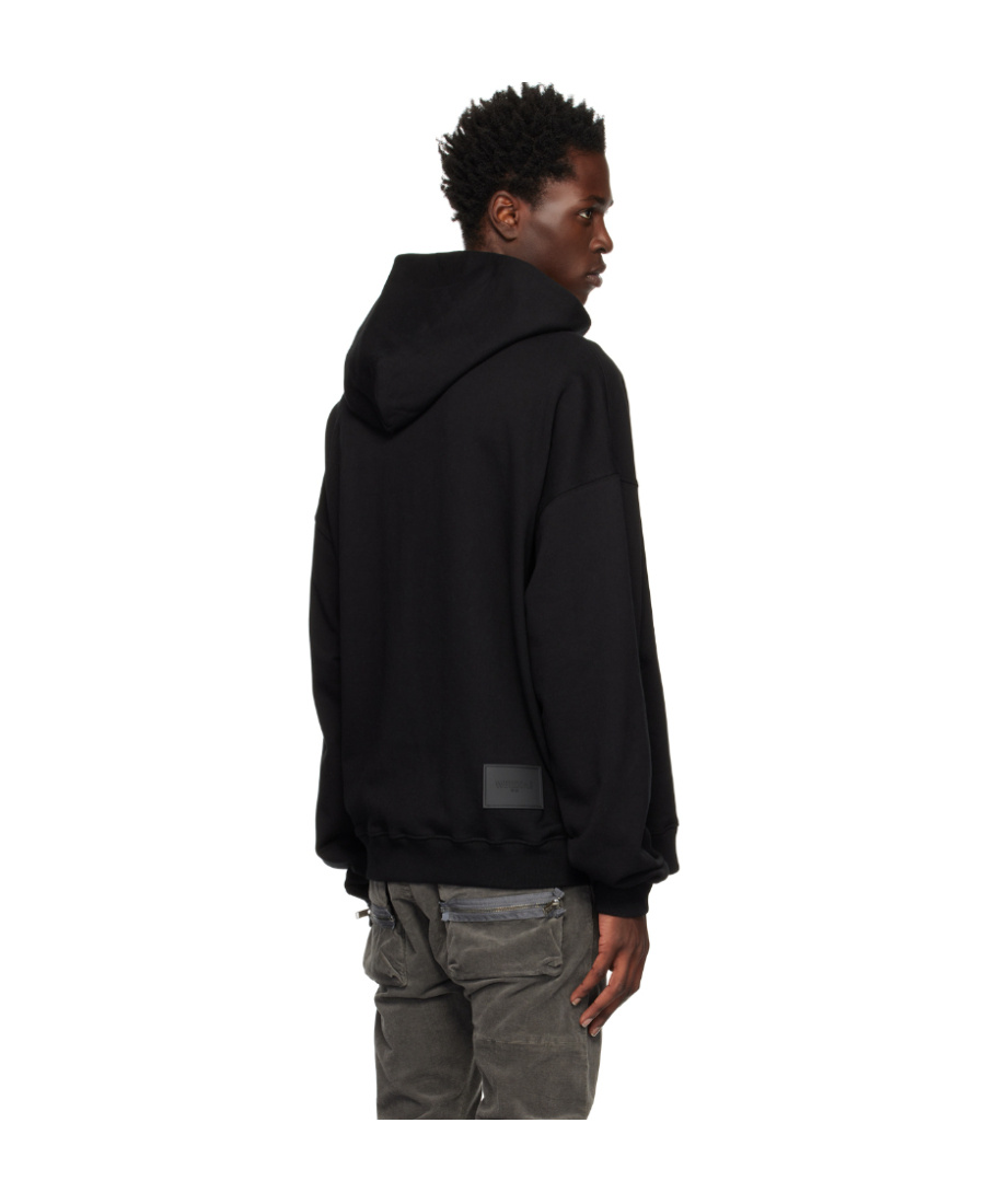 We11 Done Logo Hooded Sweater In Black