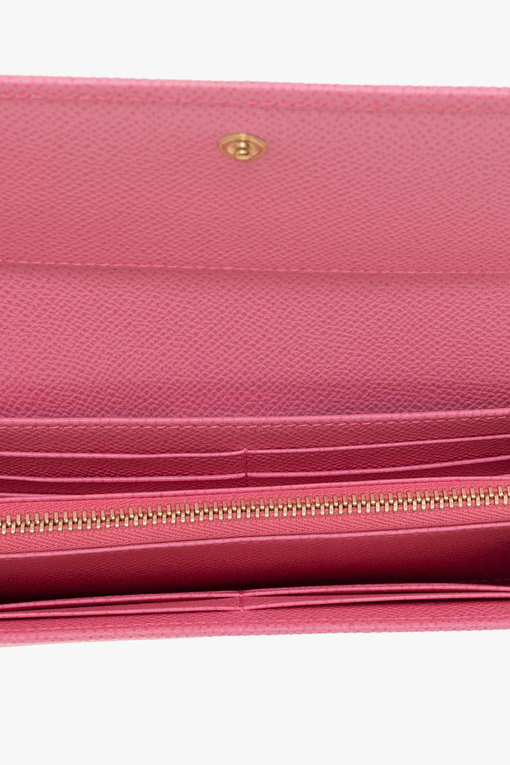 Dolce & Gabbana Logo-plaque Leather Wallet In Pink
