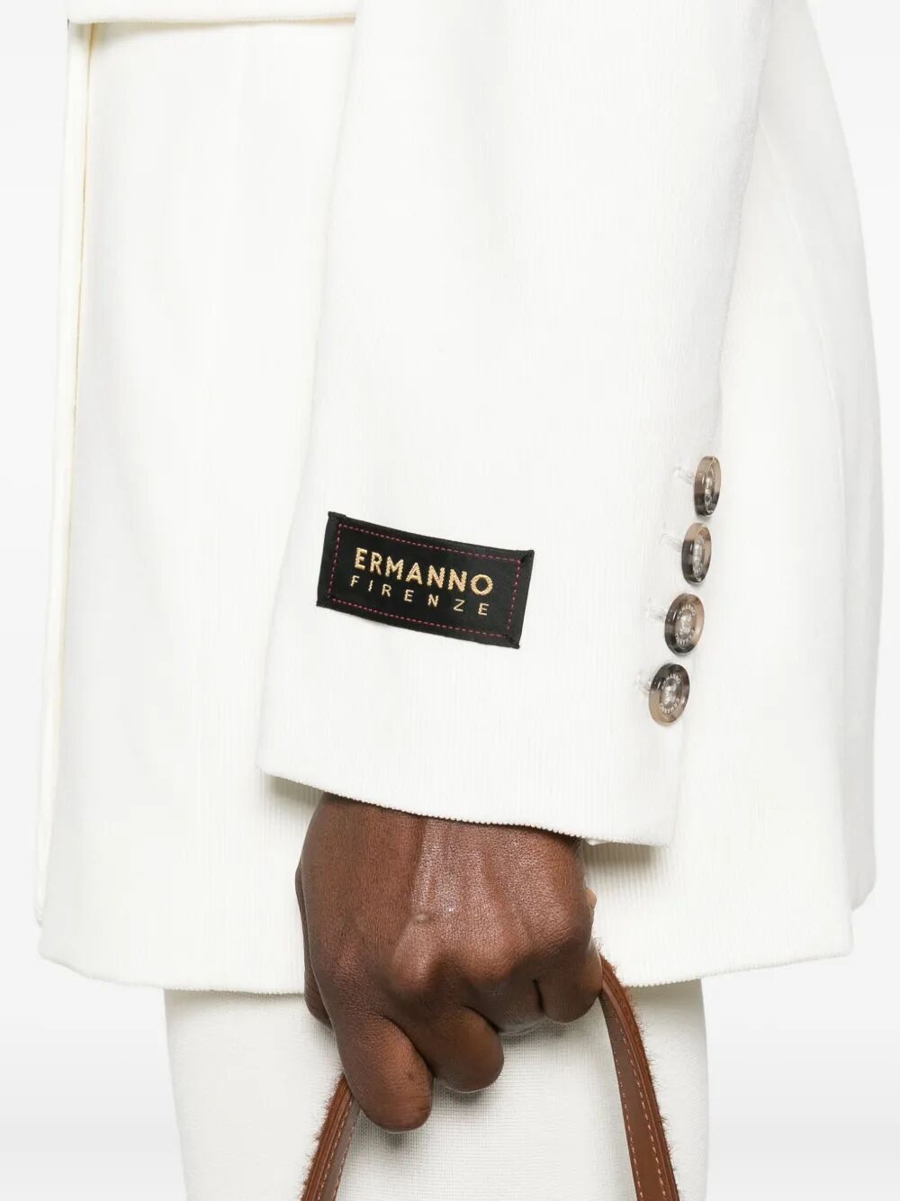 Ermanno Firenze Double-breasted Blazer In White