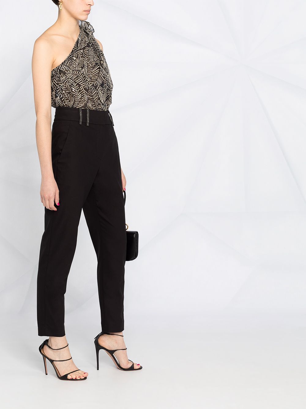 Brunello Cucinelli High-waisted Tapered Trousers In Black
