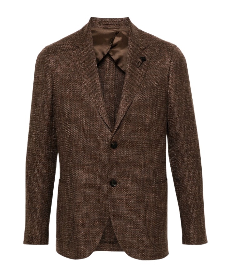 Lardini Lapel Long-sleeved Suit Jacket In Green