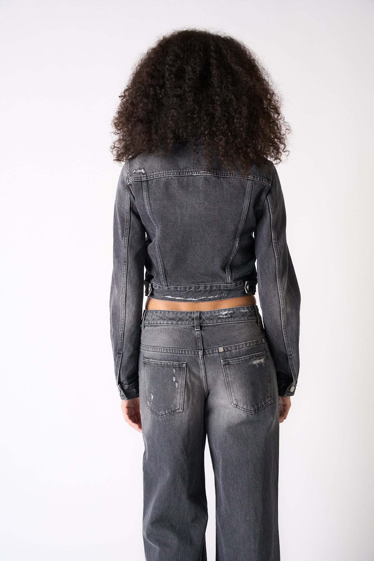 Givenchy Cropped Denim Jacket In Black