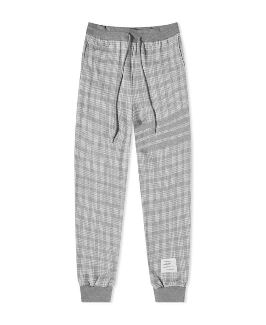 Thom Browne Checkered Sweatpants In Gray