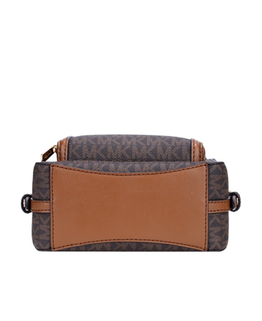 Michael Kors Jaycee Mini Xs Brown Signature Pvc Zip Pocket Shoulder Backpack Bag In Black