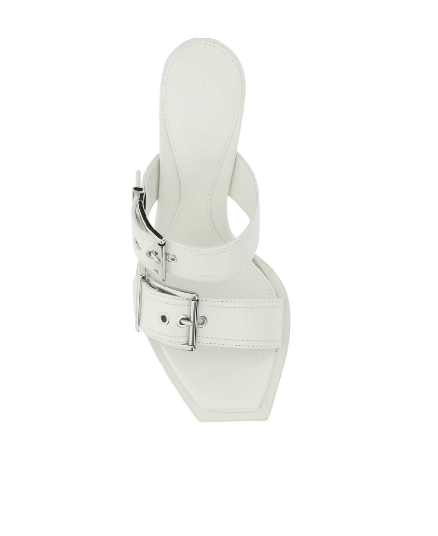 Alexander Mcqueen Women's Punk Leather Sandals In White