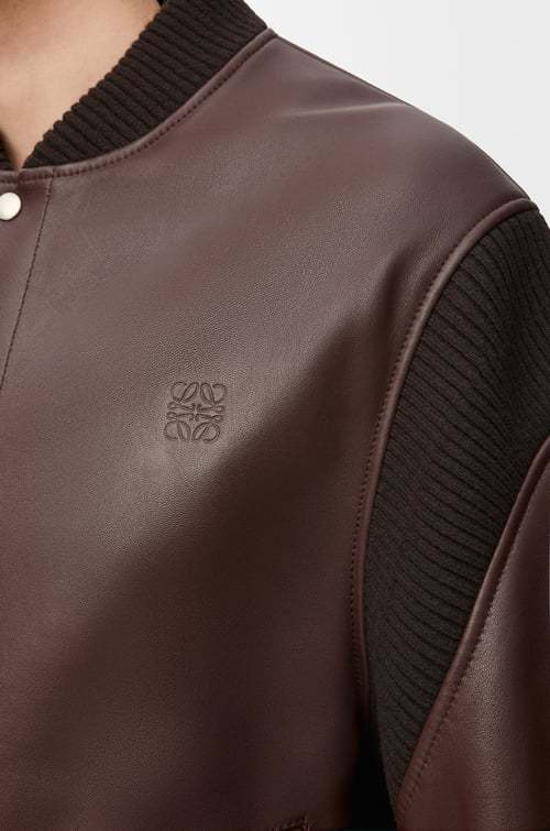 Loewe Bomber Jacket In Nappa Lambskin In Brown