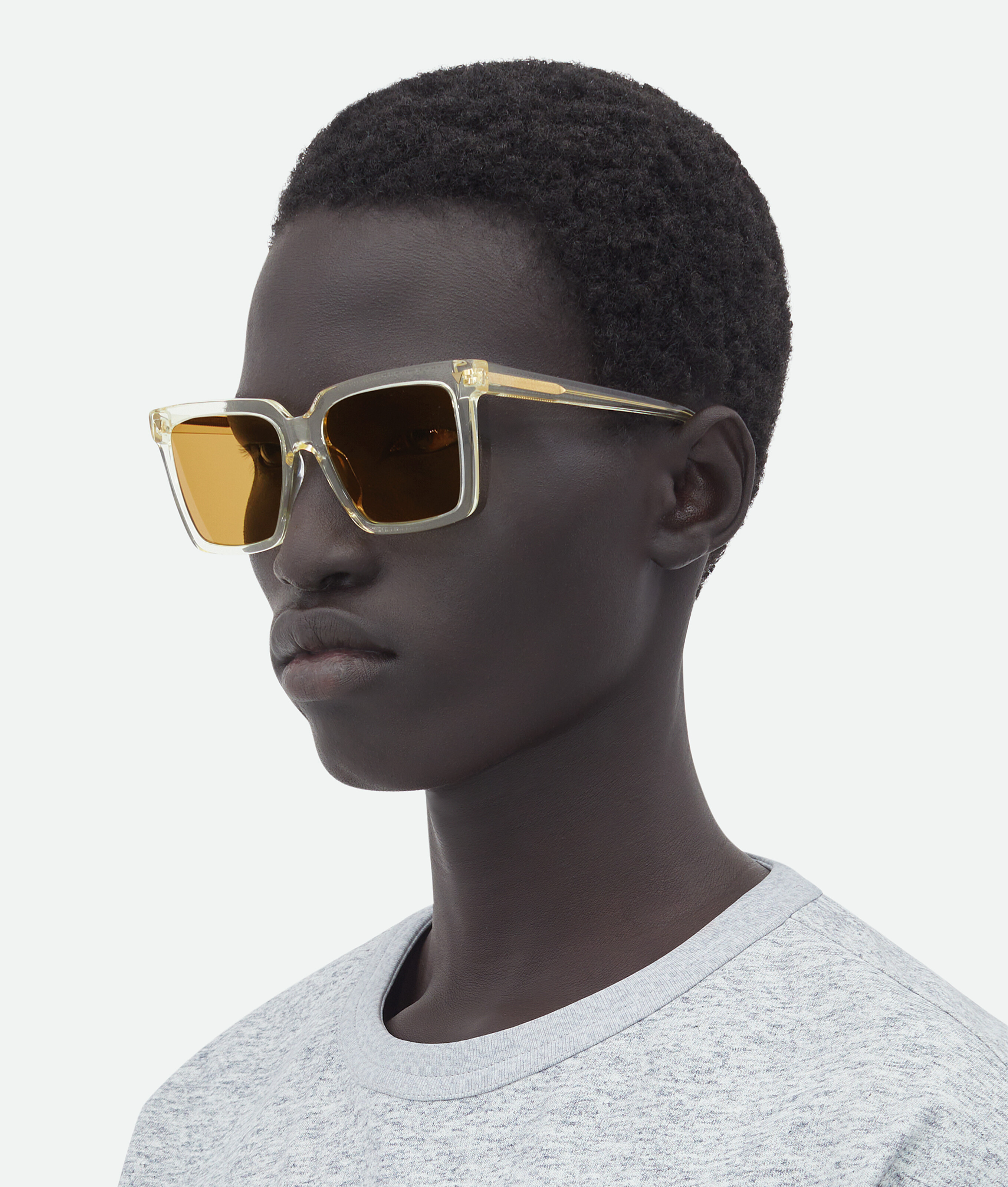 Bottega Veneta Square Sunglasses In Brown