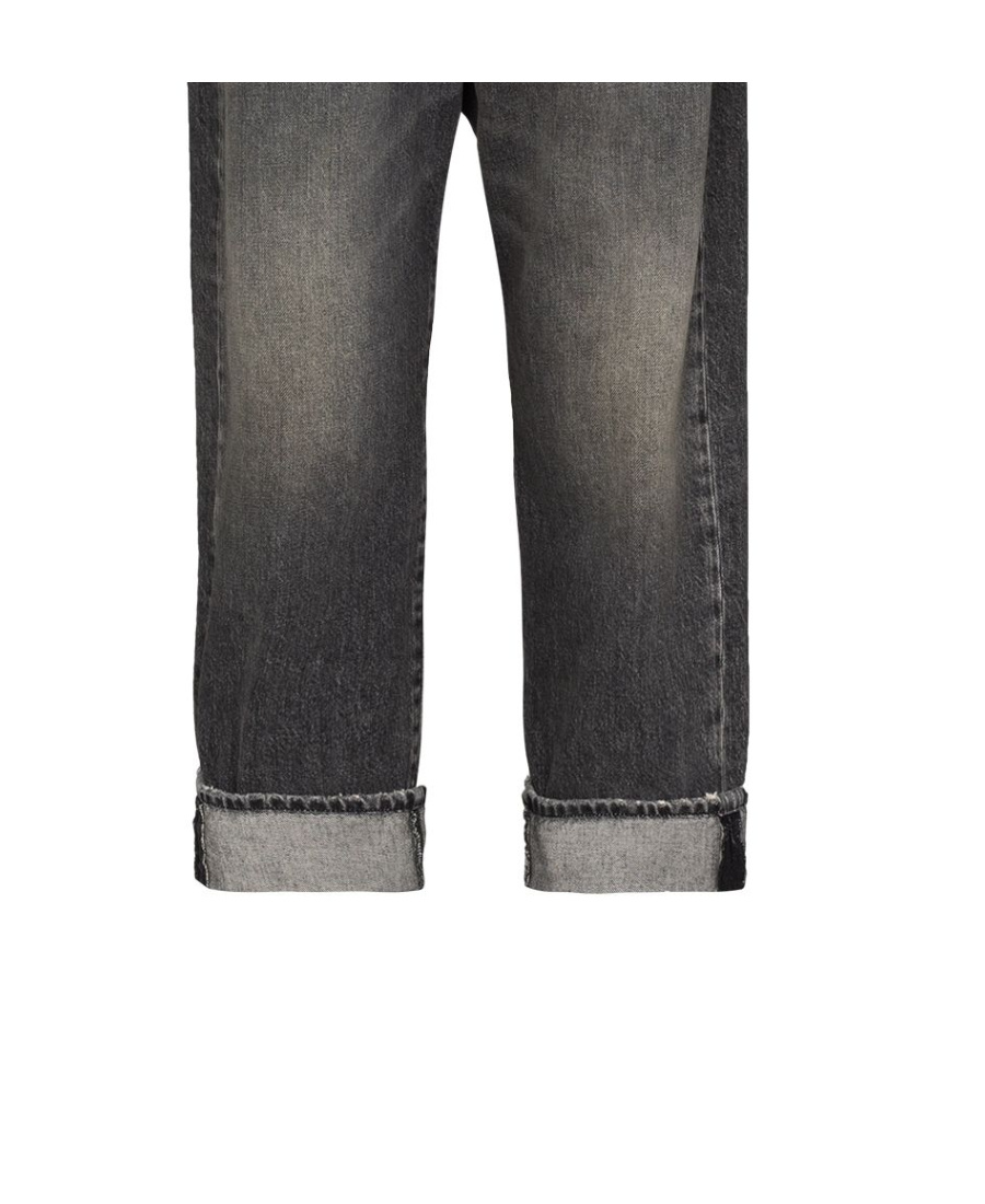 R13 Stonewashed Straight-leg Jeans In Black