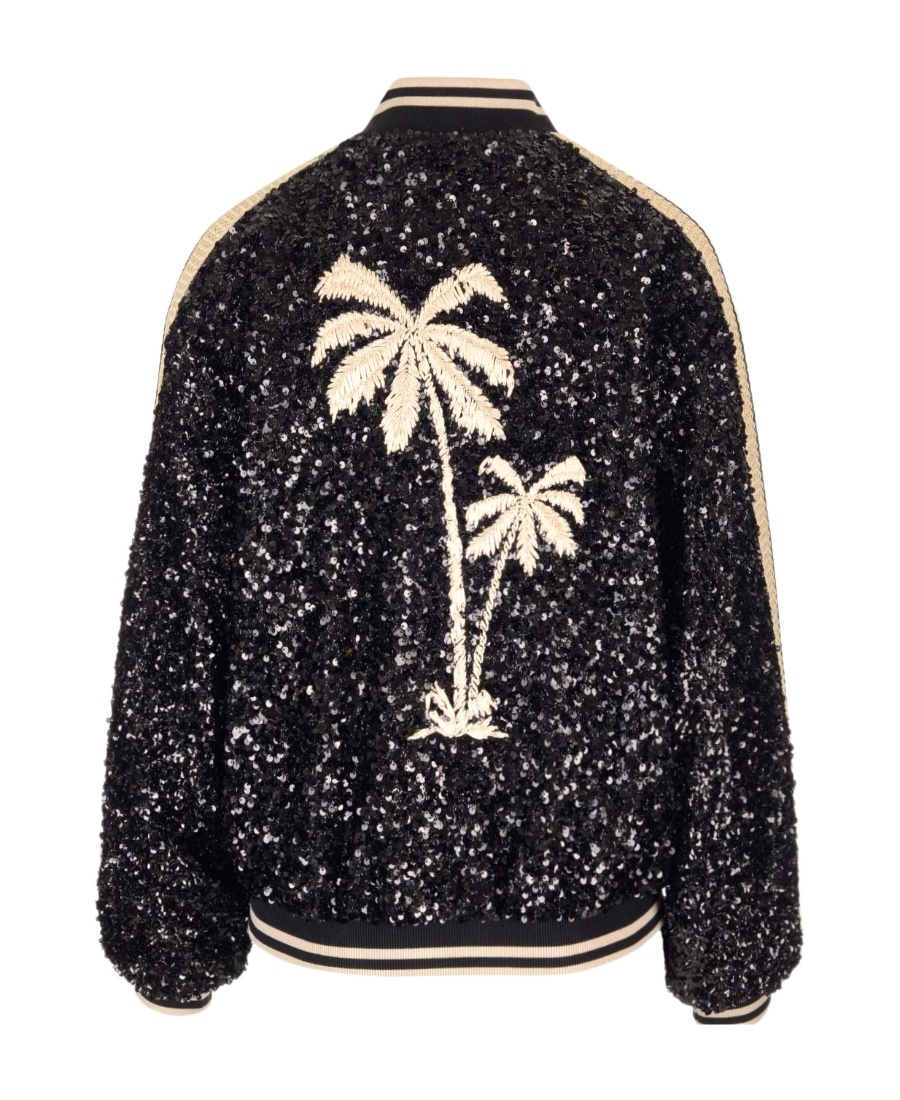 PALM ANGELS SEQUIN-EMBELLISHED BOMBER JACKET