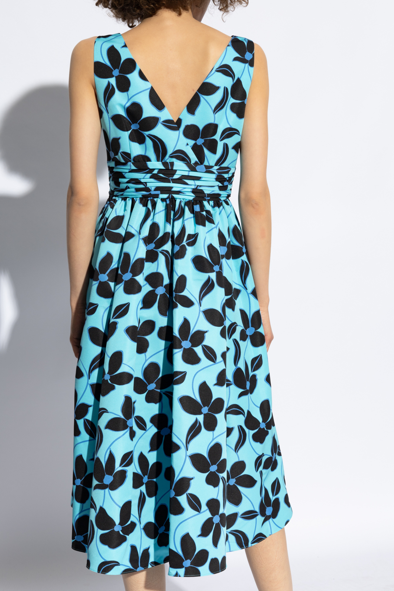 KATE SPADE FLORAL-PRINT V-NECK MIDI DRESS 