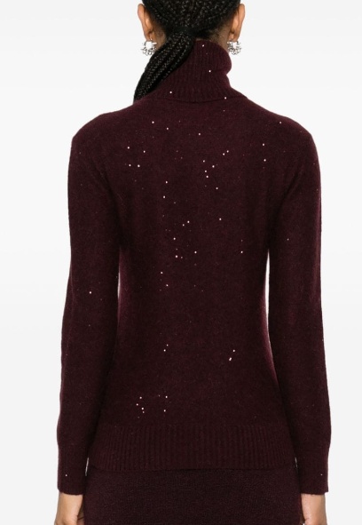FABIANA FILIPPI FABIANA FILIPPI SEQUIN EMBELLISHED TURTLENECK JUMPER
