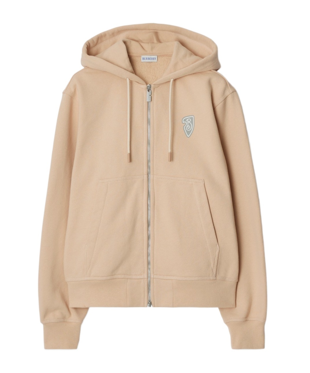 Burberry Beige Cotton Hoodie With Knight Illustration In Nude