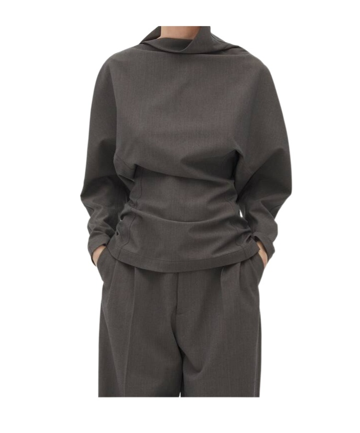 Bottega Veneta Long-sleeved Wool Top In Black