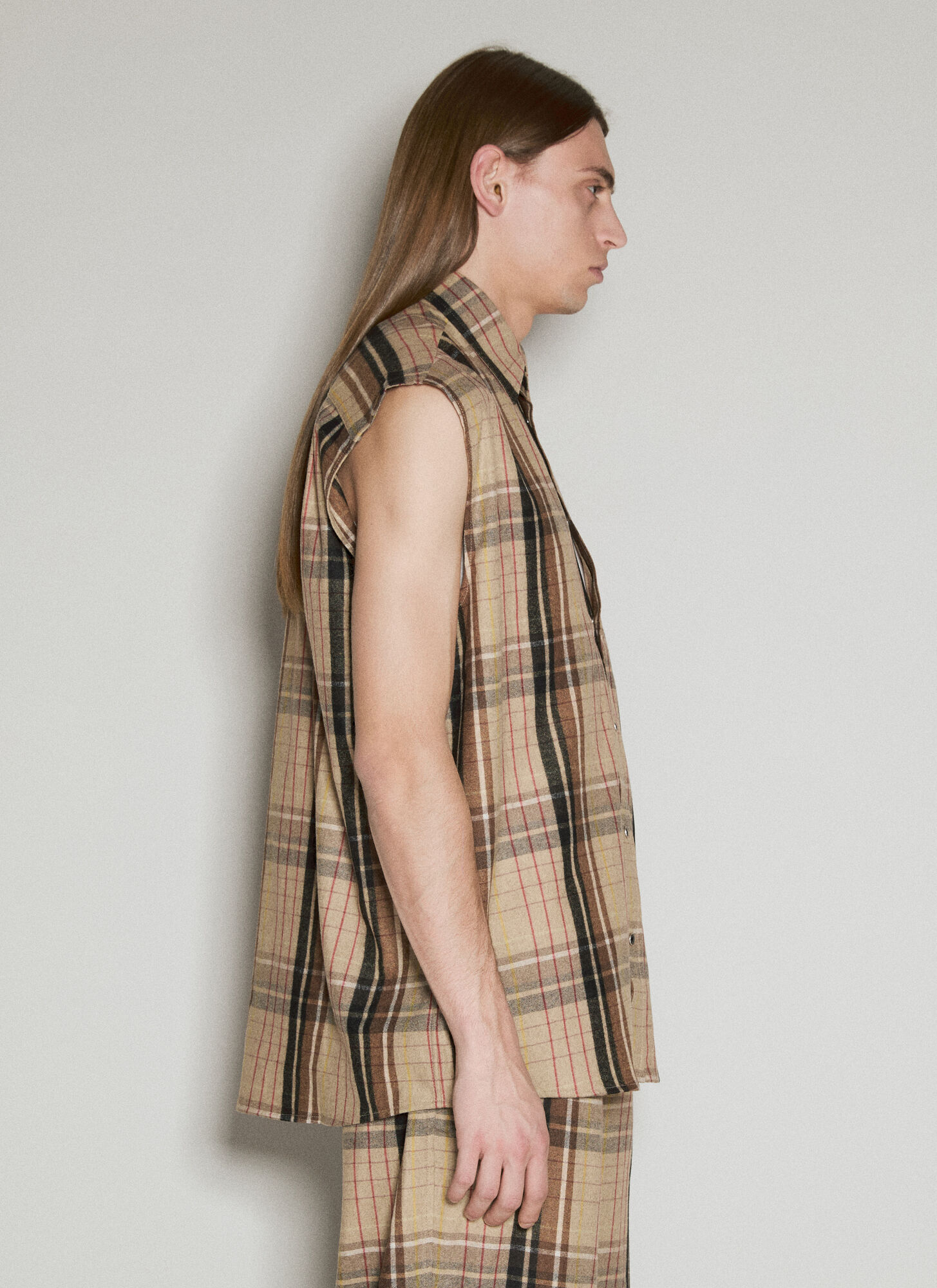Shop Vtmnts Sleeveless Shirt In Brown