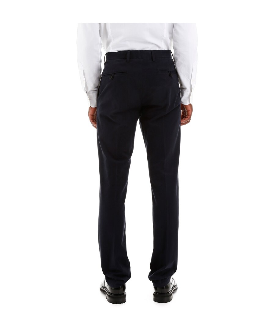 Zegna Dark Blue Straight Casual Pants In Black