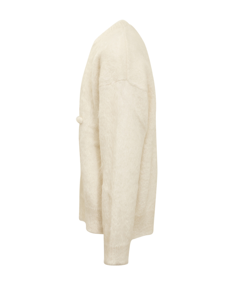 Jil Sander Man Sweater Cream Size 38 Mohair Wool, Polyamide In Nude