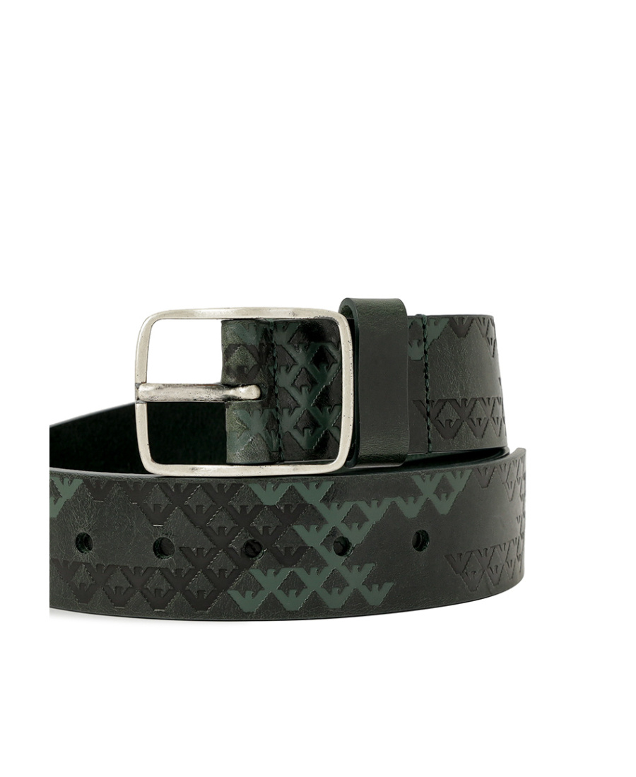 Armani Jeans Logo Belt In Black