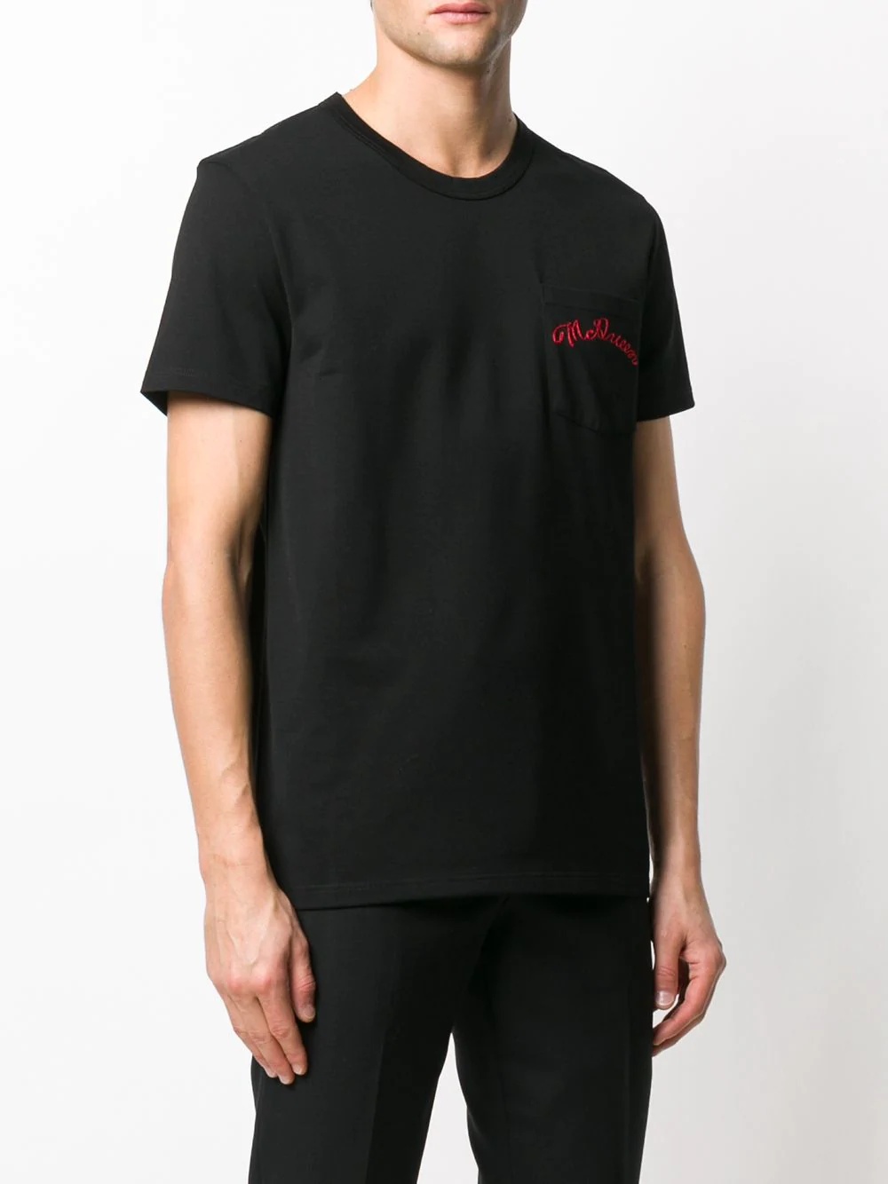 Mcq By Alexander Mcqueen Logo Embroidered T-shirt In Black