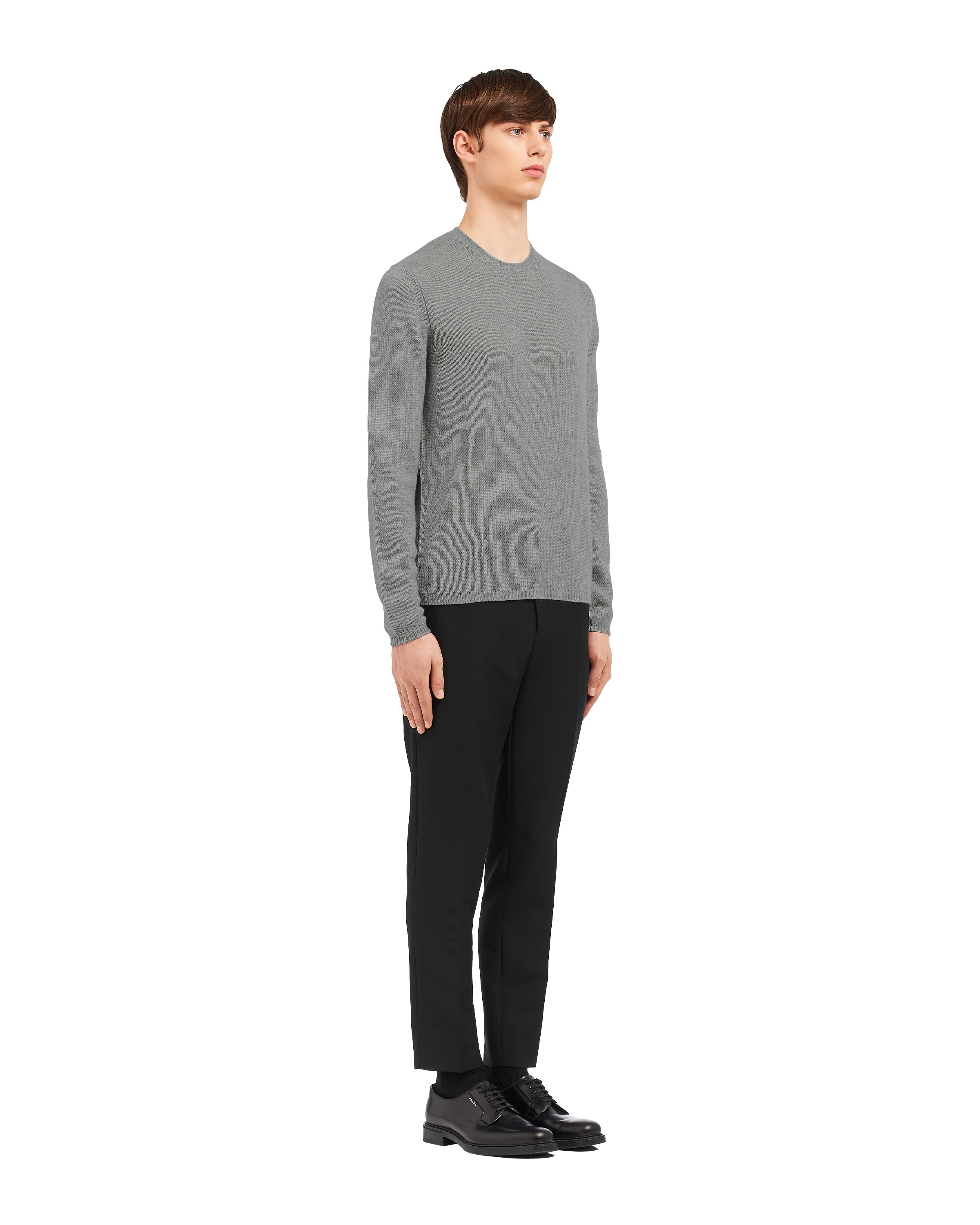 Prada Cashmere Knitted Jumper In Slate Grey