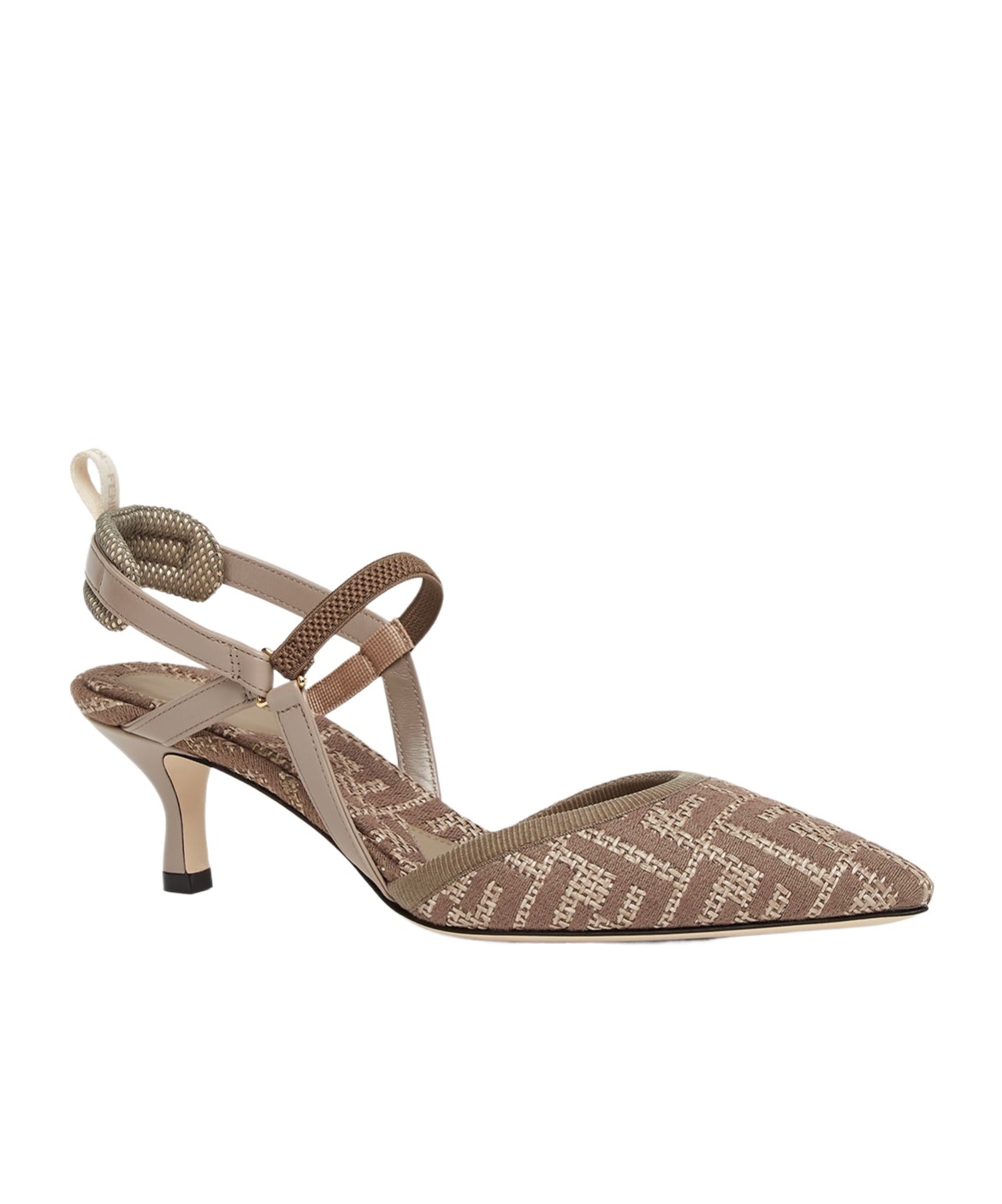 Fendi Colibrì Lite Slingbacks In Ff Fabric In Brown