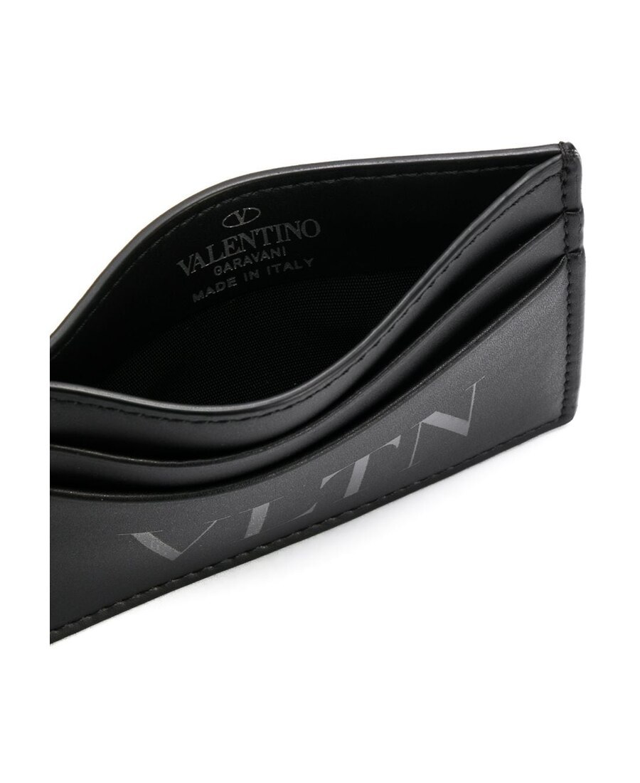 Valentino Vltn Logo Cardholder In Black