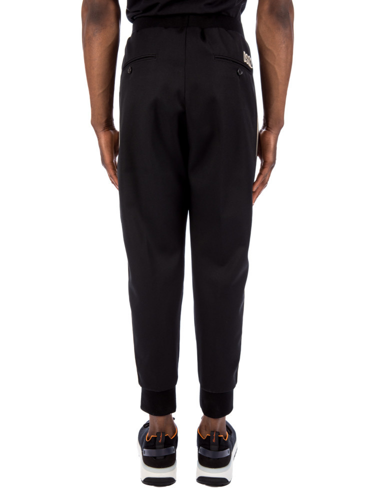 Dsquared2 Logo-embroidered Side-stripe Trousers In Black