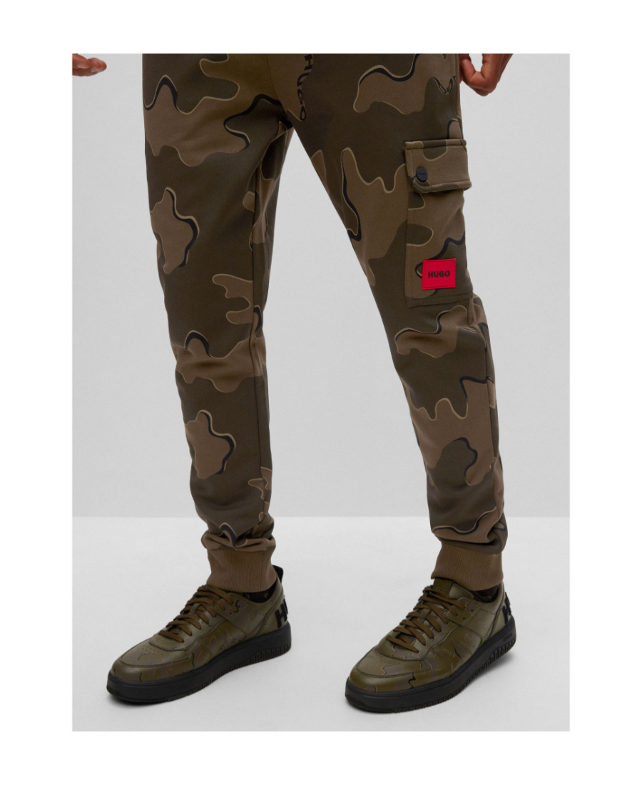 Shop Hugo Boss Logo Patch Drawstring Trousers In Black