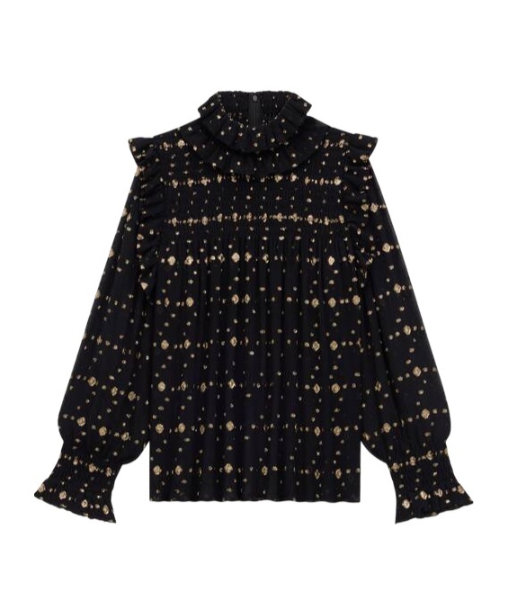 Saint Laurent Silk-blend Blouse In Black
