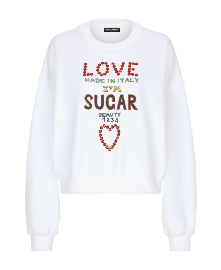 Dolce & Gabbana Lettering Print Oversized Sweatshirt In White