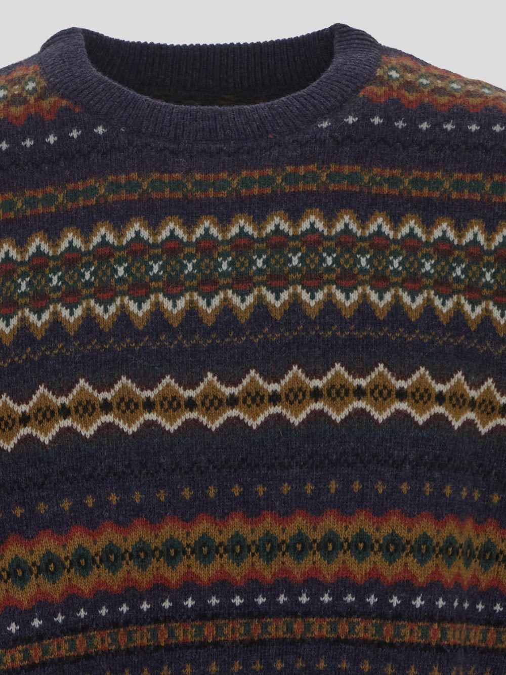 Barbour Geometric-print Wool Jumper In Black