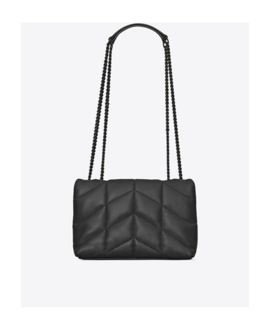 Saint Laurent Loulou Puffer Leather Shoulder Bag In Black