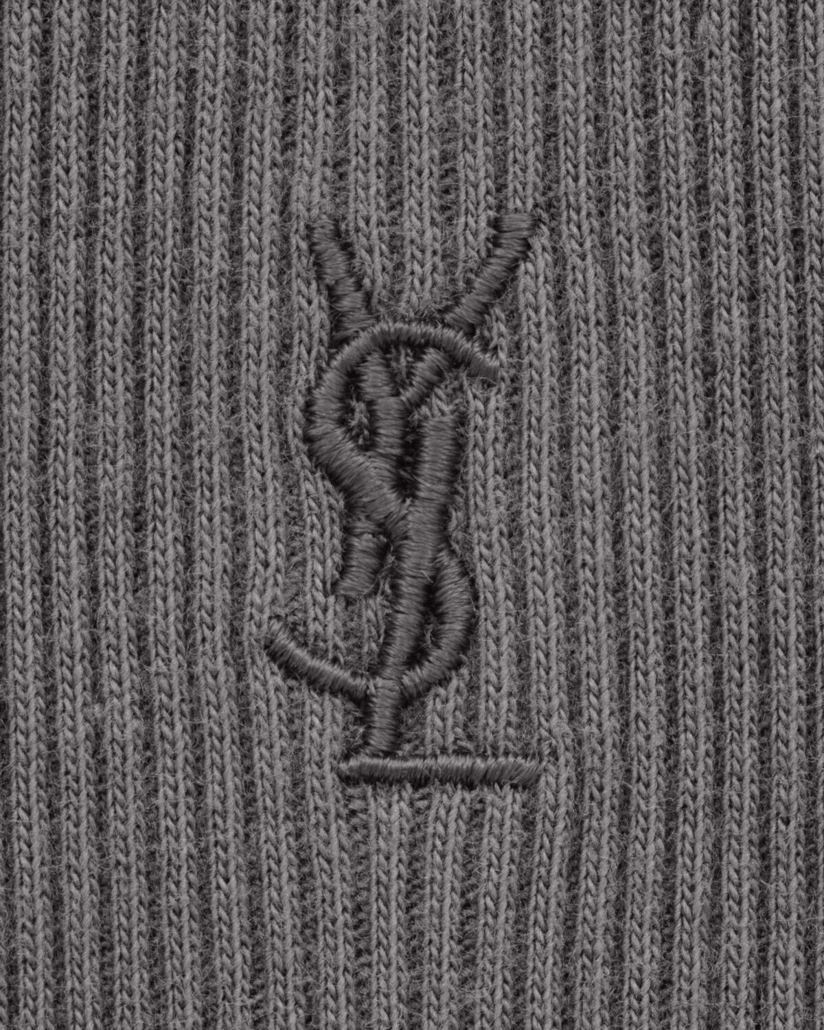 Saint Laurent Cassandre Fine-ribbed Tank Top In Gray